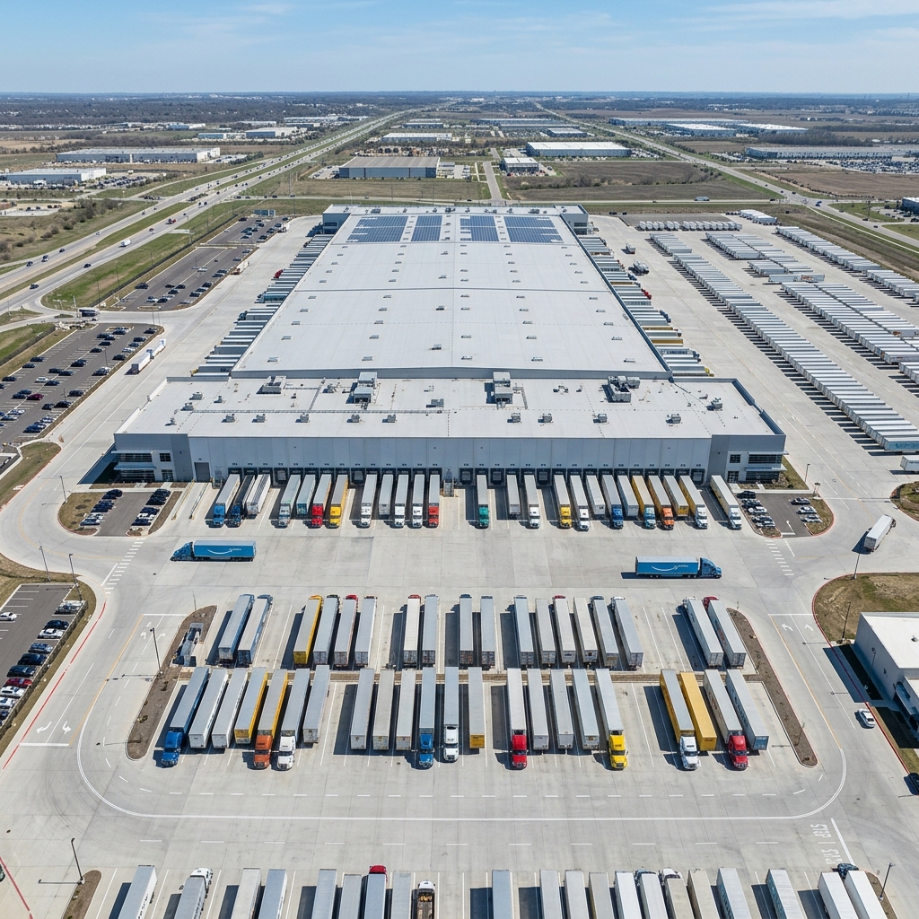 Cargo terminal loading bays top-down