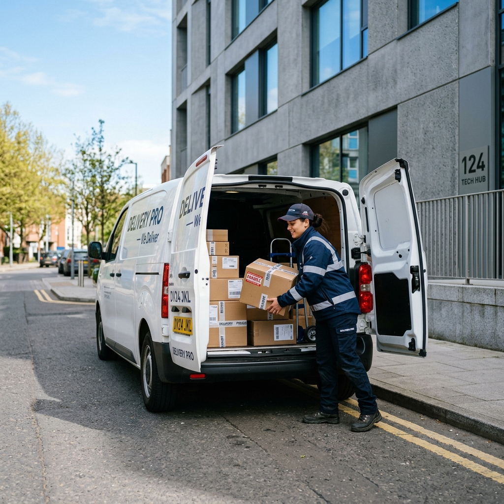 Delivery van cargo packaging loader